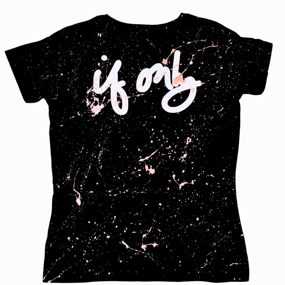 IF ONLY LIMITED EDITION Rose Metallic Crew Neck T Shirt